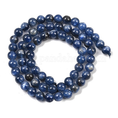 Натуральный кианит / цианит / дистеновые пряди круглых гранул&nbsp;G-L411-20-6mm-1