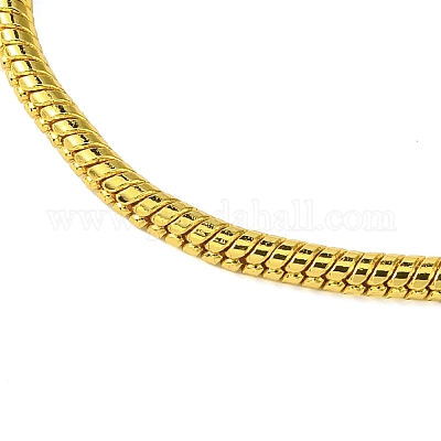 Латунные круглые браслеты в виде змеиных цепей для женщин BJEW-D041-02G-1