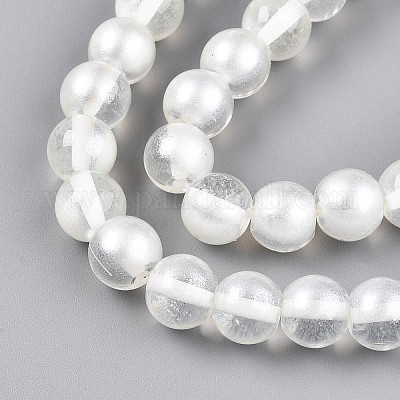 Запекание окрашенные прозрачные стеклянные бусины нити X1-DGLA-N011-10mm-01-1