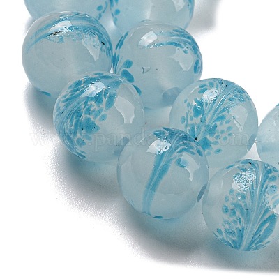 Бусы лэмпворк ручной работы LAMP-L079-05G-1