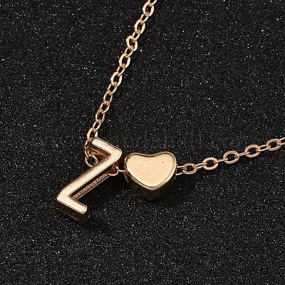 Ожерелья из сплава с подвеской в виде сердца и буквы для женщин NJEW-FS0001-09Z-1
