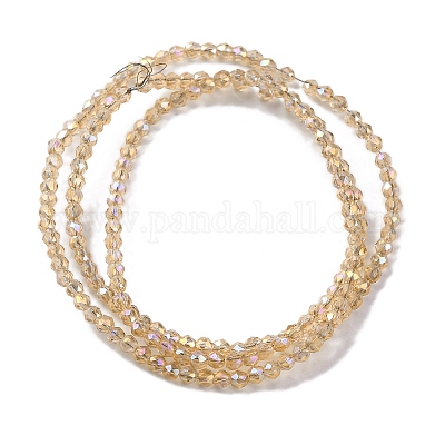 Прозрачные стеклянные бусины гальваническим пряди EGLA-H107-01A-AB02-1