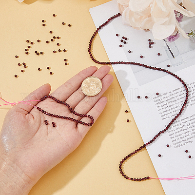 2 нити натуральных гранатовых бусин нити G-FI0001-04-1