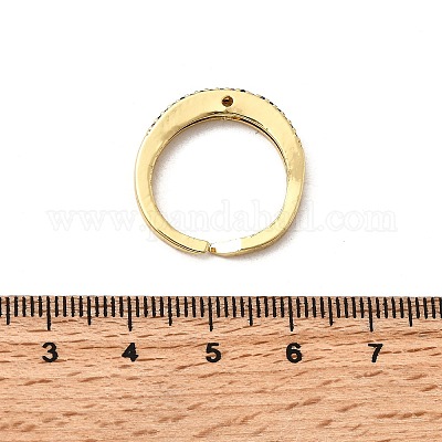 Латунные микро проложить пальцев кольца кубического циркония RJEW-P166-02G-02-1