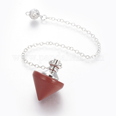 Маятники с конусом из натуральной красной яшмы G-G771-D08-1