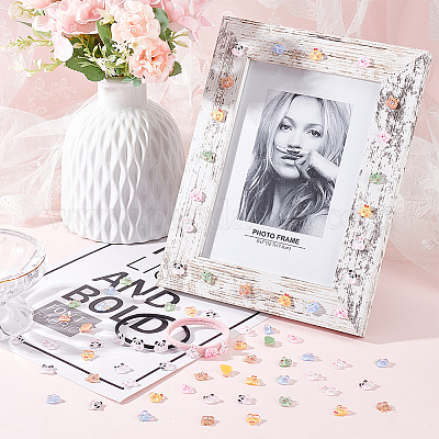 350 шт. 7 стиля полупрозрачных печатных смоляных кабошонов CRES-DC0001-02-1