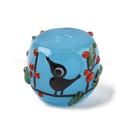 Бусины ручной работы в технике лэмпворк с неровностями LAMP-M025-01C-1