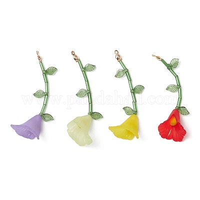 Большие акриловые подвески из цветов PALLOY-TA00239-1