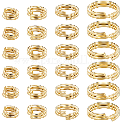 80 шт. 4 стиля латунных разъемных колец KK-BBC0014-06-1