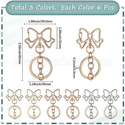 18 шт. 3-х цветные застежки для брелка из сплава KEYC-SC0001-75B-1