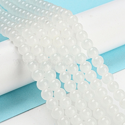 Выпечки окрашены имитация нефрита стекловолокна круглый шарик X-DGLA-Q021-6mm-01-1