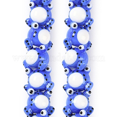 Бусы лэмпворк ручной работы LAMP-P066-07G-1