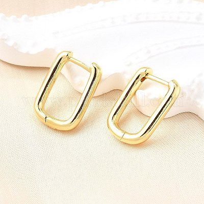 Латунные английском замке Серьги-кольца X-EJEW-F245-04G-A-1