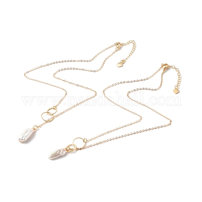 Колье с натуральным жемчугом в стиле барокко NJEW-JN03599-03-1