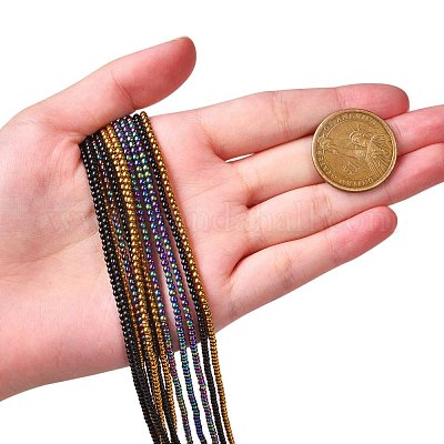 12 нить 3 цвета гальванические стеклянные бусины нити EGLA-SZ0001-11-1