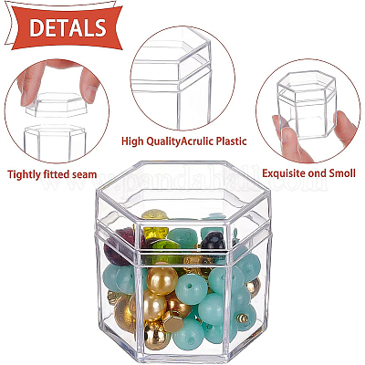 Пластиковый прозрачный шестигранный ящик для хранения CON-WH0080-89-1