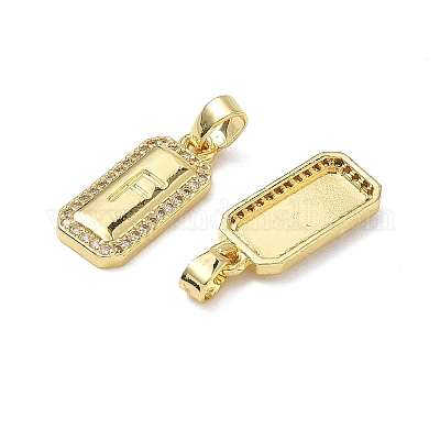 26шт латунные подвески с микропаве и кубическим цирконием ZIRC-I369-01G-1