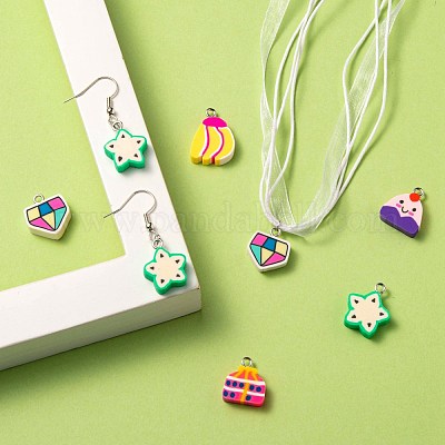 Кулоны из полимерной глины ручной работы 100шт. CLAY-LS0001-03-1