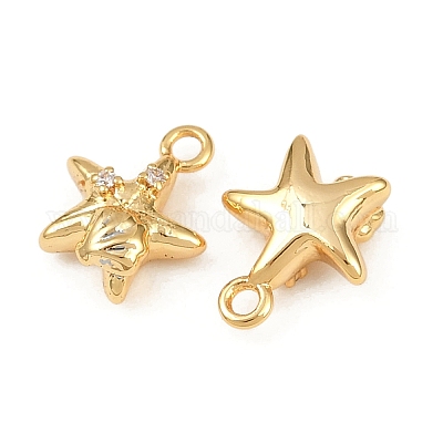 Подвески из латуни с микропаве из кубических цирконий на тему океана KK-F902-08F-G-1