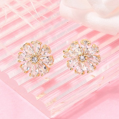 Латунь серьги EJEW-S249-01G-1