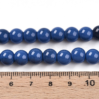 Выпечка окрашенные стеклянные бусины пряди DGLA-N013-8mm-10-1