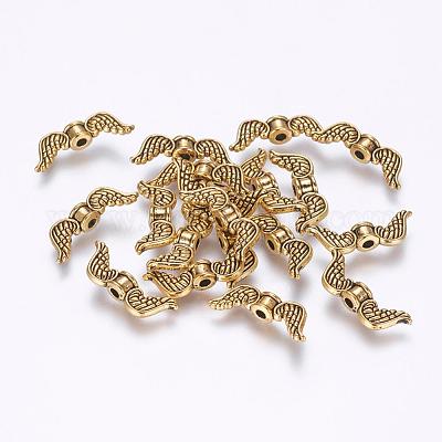 Сплавочные овальные бусины тибетского стиля  TIBEB-6139-AG-LF-1