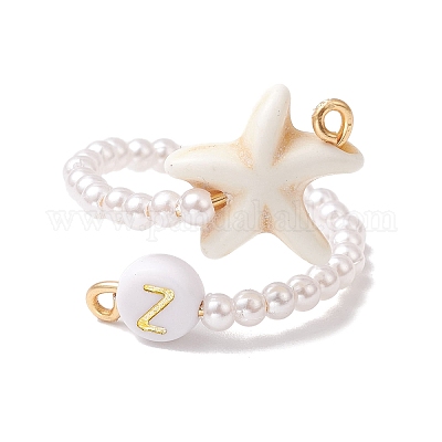 Регулируемое открытое манжетное кольцо из синтетической бирюзы RJEW-JR00883-1