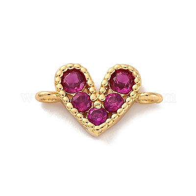 Подвески-сердечки с микропаве из латуни и кубическим цирконием KK-F894-03G-1