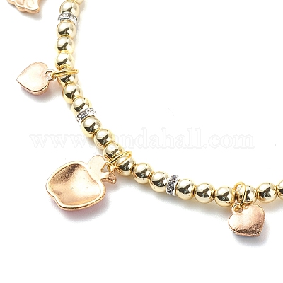 Колье с фруктовыми подвесками в форме сердца NJEW-JN03964-1