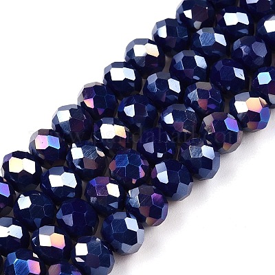 Стеклянные бусины с гальваническим покрытием  EGLA-A044-P6mm-B07-1