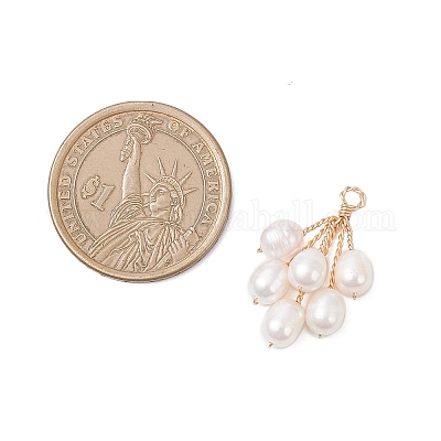 Подвески из натурального культивированного пресноводного жемчуга с бусинами в виде винограда PALLOY-TA00337-1