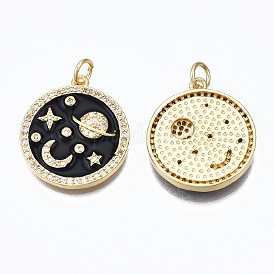 Латунные микропаве прозрачные подвески с фианитом ZIRC-N039-134-NF-1