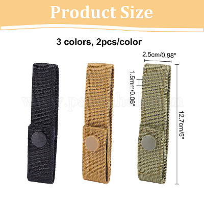 Wholesale BENECREAT 6 Pack 5 Inch Nylon Molle Strap 3 Colors Black & Yellow  & Green Molle Webbing Straps 