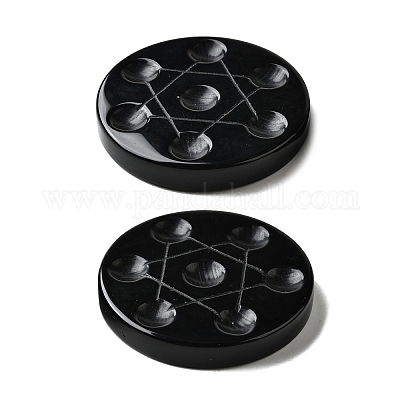 Чакра натуральный обсидиан основа семь звезд группа дисплей украшения DJEW-K031-01A-04-1