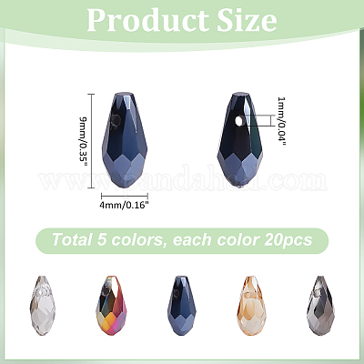 100шт 5 цвета гальванические стеклянные бусины EGLA-PH0001-49-1