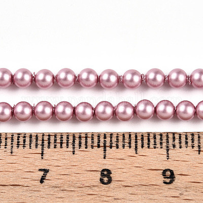 Выпечка из окрашенного перламутрового стекла жемчужные бусинки HY-N002-3mm-C01-1