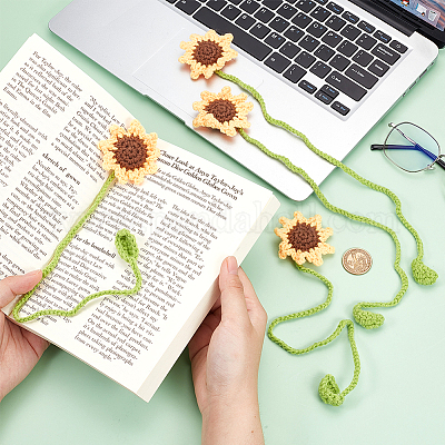 4 шт. крючком из шерстяной пряжи закладки для растений AJEW-CP0007-93-1