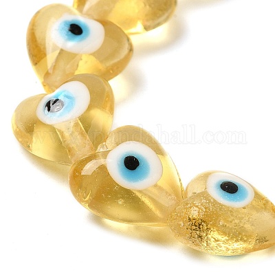 Сердце сглаза Lampwork бисера пряди LAMP-R119-06-1