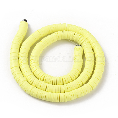 Плоские круглые бусины из глины ручной работы полимерные CLAY-R067-6.0mm-23-1