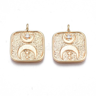 Латунные микропаве прозрачные подвески с фианитом KK-N232-250-1