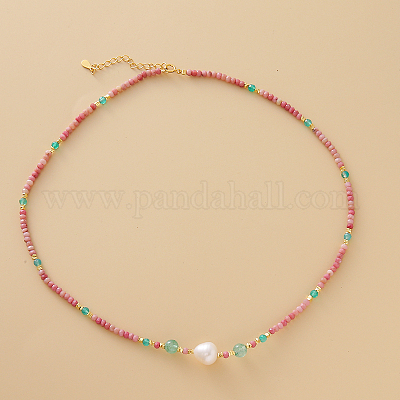 Ожерелья с подвесками из натурального родонита MP0641-1