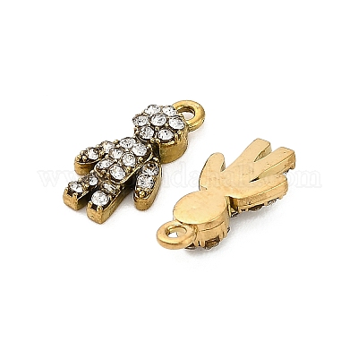 Подвеска из нержавеющей стали 304 со стразами STAS-U047-12G-1