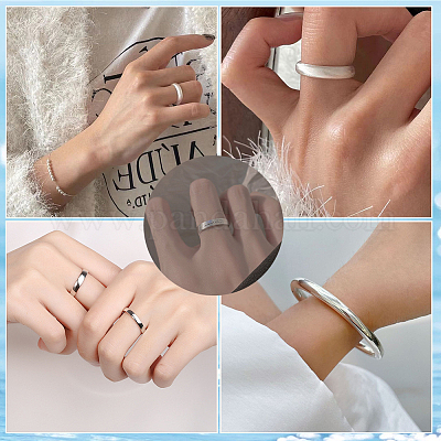 1шт 925 серебряных прямоугольника плоской проволоки STER-BBC0005-64B-1