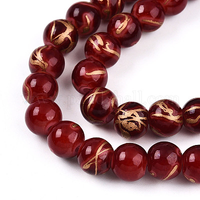 Выпечка окрашенные стеклянные бусины пряди X1-DGLA-N010-8mm-07-1