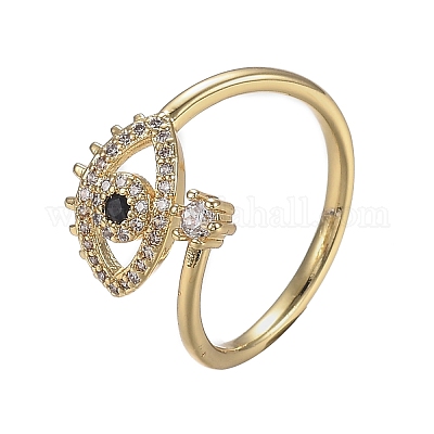 Регулируемые латунные кольца микро манжеты из прозрачного циркония ZIRC-Z002-24G-1