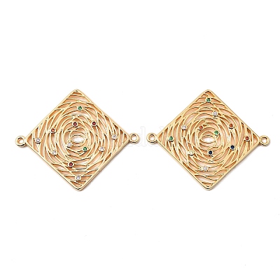 Латунные микро-паве цветные кубические цирконии полые соединительные подвески KK-K351-58A-G-1