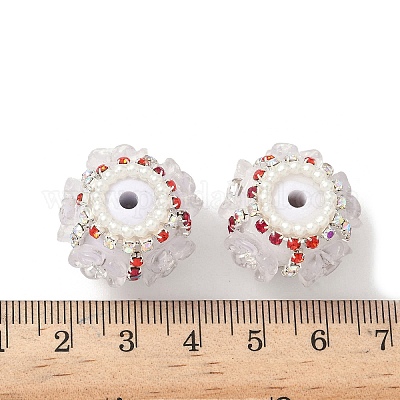 Бусины из смолы в виде цветка со стразами CLAY-NH0003-05S-04-1