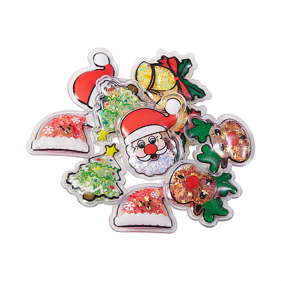 30шт 5 стиля ПВХ пластик с пластиковыми кабошонами с пайетками KY-CJ0001-37-1