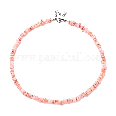 Ожерелья из бисера из натуральных окрашенных пресноводных ракушек NJEW-JN05488-04-1