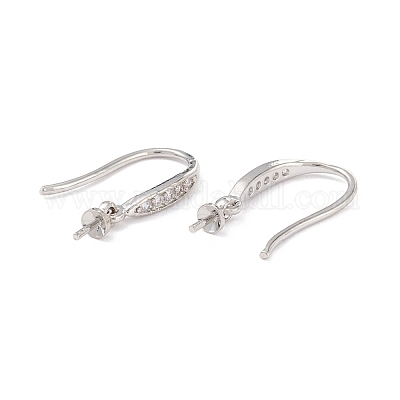 Покрытие стойки латунь микропаве крючки для серег из фианита ZIRC-F126-05P-1